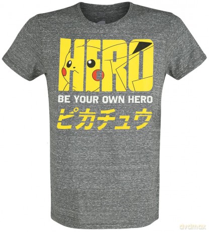 T-Shirt Pokemon Pikachu Pika Hero Uomo XXL