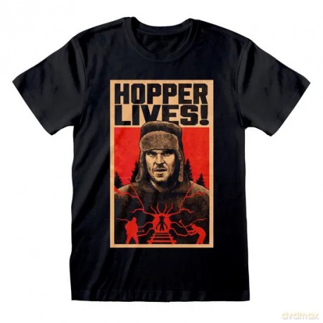 T-Shirt Stranger Things Hopper Lives S4 XXL