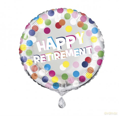 Unique Party: 18"Pkg Clrfl Dot Retrmt Fl Bln