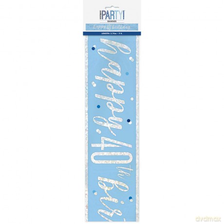 Unique Party: Glitz Blue 40 Prism Bnnr-9ft