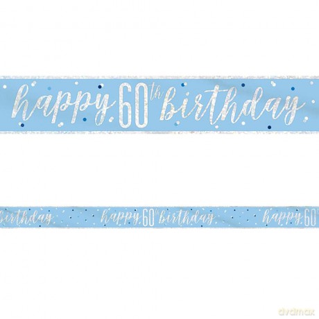 Unique Party: Glitz Blue 60 Prism Bnnr-9ft