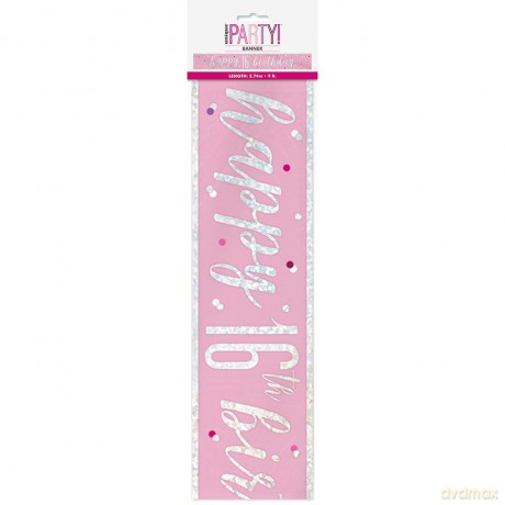 Unique Party: Glitz Pink 16 Prism Bnnr-9ft