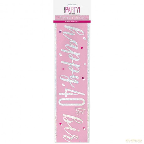 Unique Party: Glitz Pink 40 Prism Bnnr-9ft