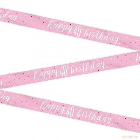 Unique Party: Glitz Pink 40 Prism Bnnr-9ft