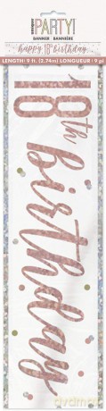 Unique Party: Glitz Rs Gld 18 Prsm Bnnr 9ft