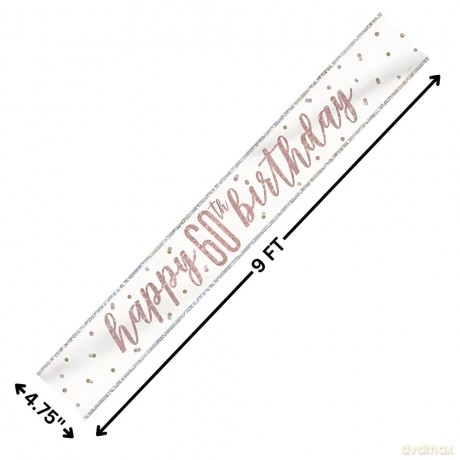 Unique Party: Glitz Rs Gld 60 Prsm Bnnr 9ft