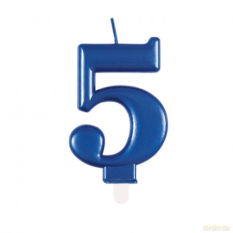 Unique Party: Met Blue Num 5 Bday Cndl