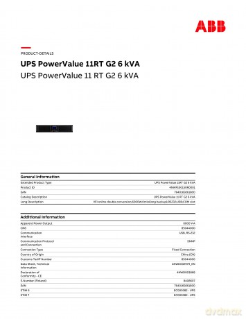 Ups Powervalue 11rt G2 6 Kva