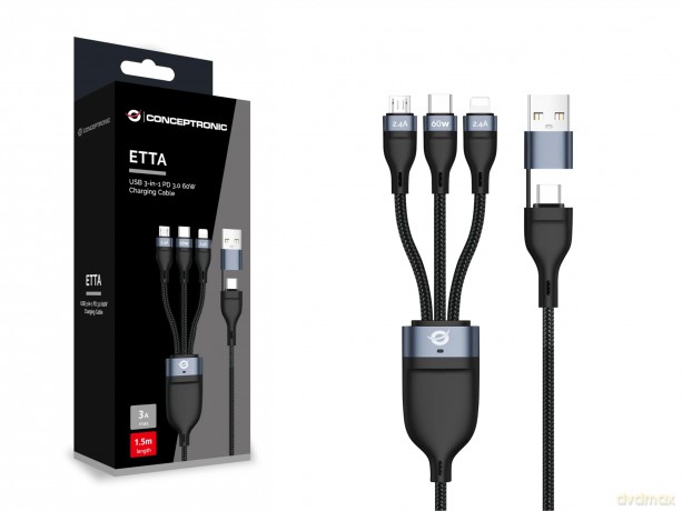 Usb 3-In-1 Pd 3.0 60w Charging Cabl