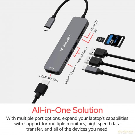 Usb C Multiport Hub 6 Porte Cardrea