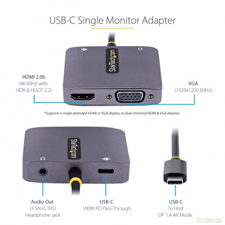 Usb C Video Adapter Hdmi/Vga 4k