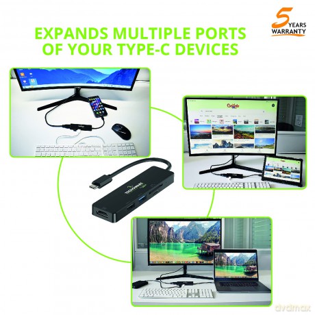 Usb Type-C Hub 5 In 1 Adapter
