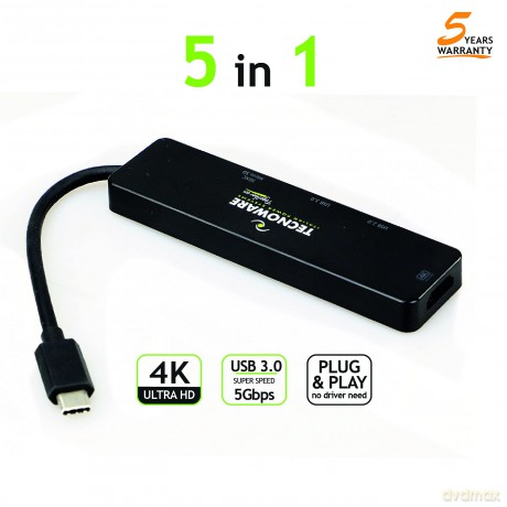 Usb Type-C Hub 5 In 1 Adapter