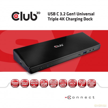 Usb-C 3.2 Univ.3x 4k Charg.Dock 60w