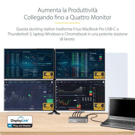 Usbc Dock 4k Quad Monitor 100w Pd