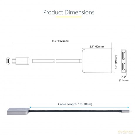 Usbc To Dual Hdmi Mst Hub 4k 60hz