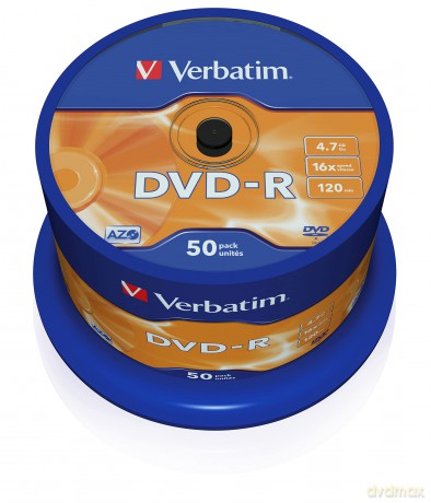 Verbatim 43548 4.7gb 16x Dvd-R Matt Silver - 50 Pack Spindle