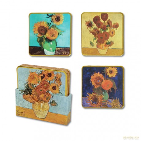 Vincent Van Gogh: Cinereplicas - Les Tournesols (Set 4 Sottobicchieri)