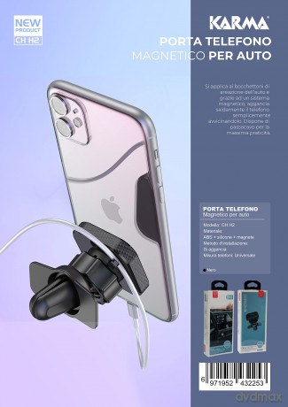 Vipfan: Chh2 - Porta Telefono Magnetico Per Auto (Porta Telefoni)