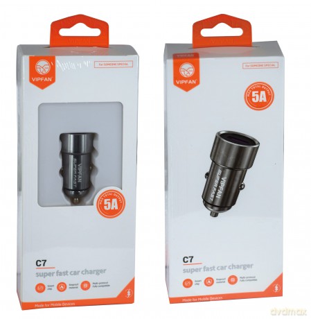 Vipfan: Dcc7 - Caricatore Da Auto 4a (Caricatori Usb)