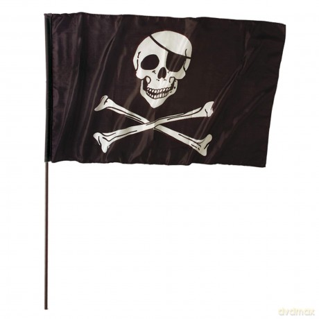 Widmann: Bandiera Pirata (120x70 Cm) Con Stecca (140 Cm)