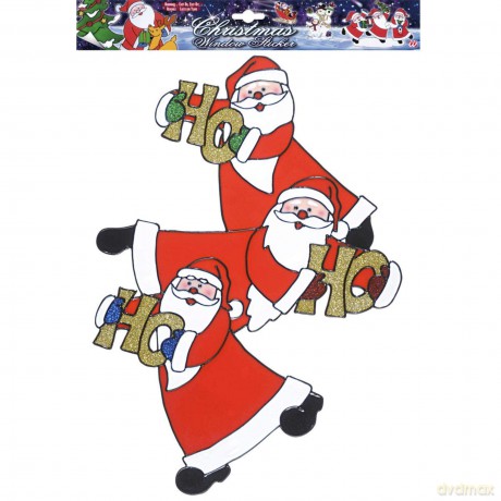 Widmann: Vetrofania Trio Babbi Natale Verticale 40 Cm