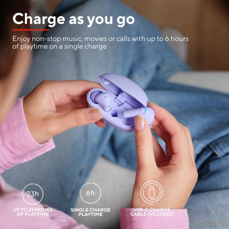 Yavi Bt Enc Earbuds Purple
