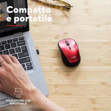 Yvi+ Wireless Mouse Eco Red