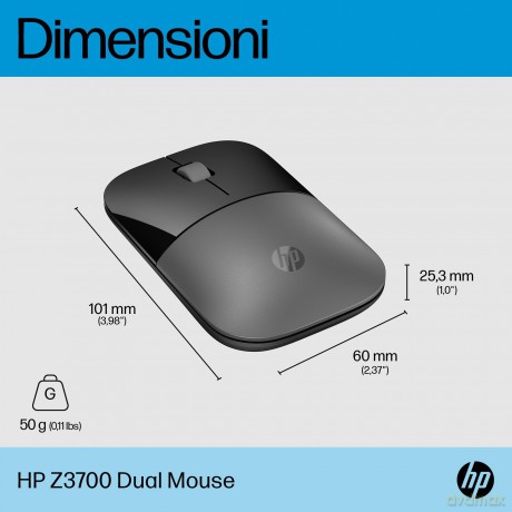 Z3700 Dual Silver Wireless Mouse