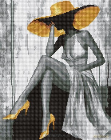 Diamentowa mozaika - Złota Pani 40x50cm
