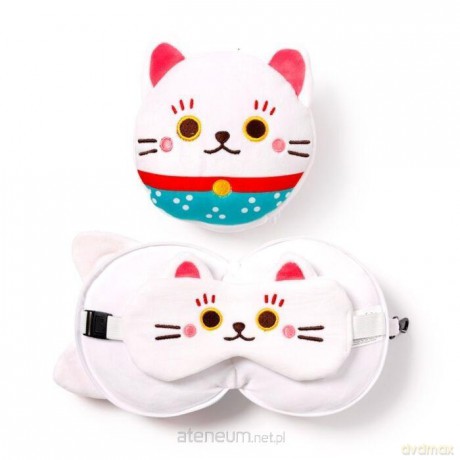 Poduszka podróżna i maska na oczy Kot Maneki Neko
