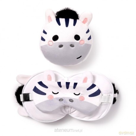 Poduszka podróżna i maska na oczy Zebra