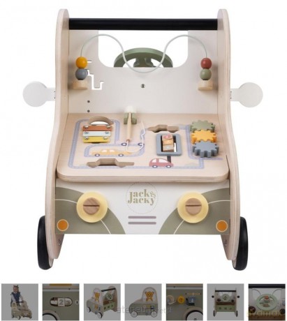 Chodzik pchacz edukacyjny drewniany