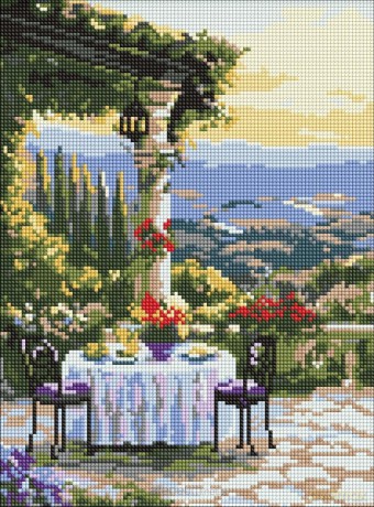 Diamentowa mozaika - Malownicza kolacja 30x40cm