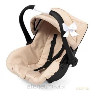 Fotelik samochodowy dla lalek z daszkiem beżowy