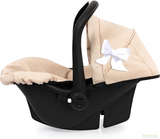 Fotelik samochodowy dla lalek z daszkiem beżowy