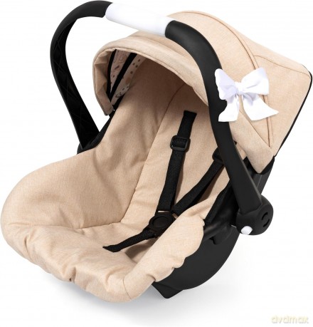 Fotelik samochodowy dla lalek z daszkiem beżowy