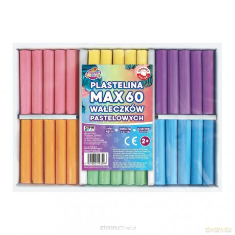 Plastelina MAX 60 wałeczków pastel