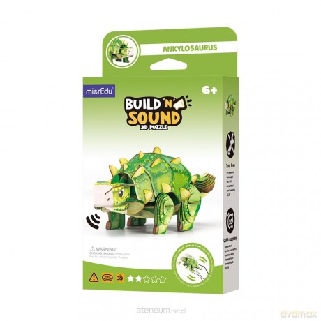 Puzzle 3D. Buduj i słuchaj - Ankylozaur [PUZZLE]