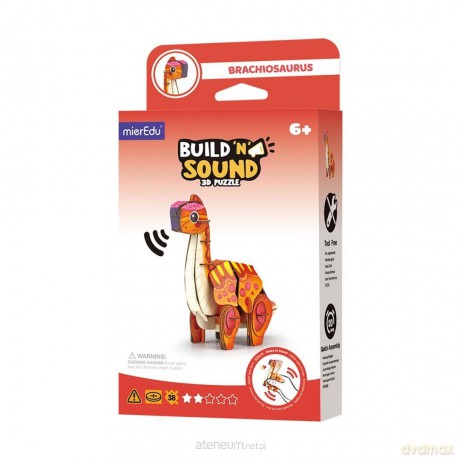 Puzzle 3D. Buduj i słuchaj - Brachiosaurus [PUZZLE]