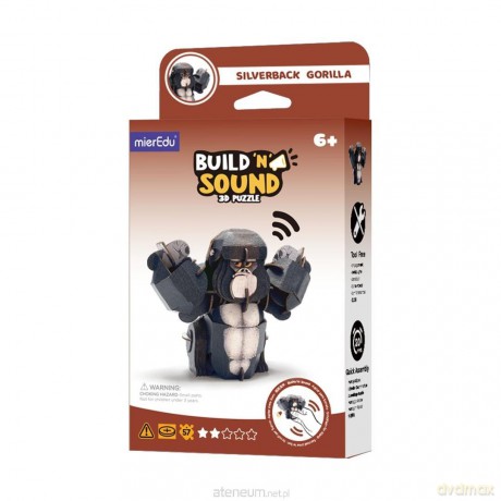 Puzzle 3D. Buduj i słuchaj - Goryl [PUZZLE]