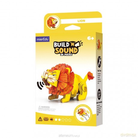 Puzzle 3D. Buduj i słuchaj - Lew [PUZZLE]