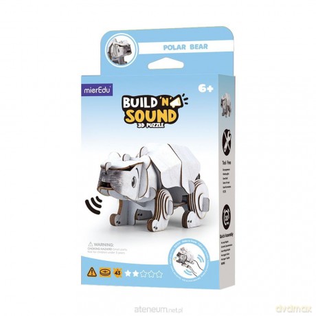 Puzzle 3D. Buduj i słuchaj - Niedźwiedź Polarny [PUZZLE]