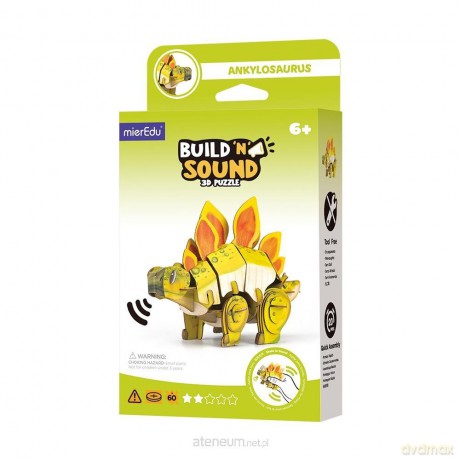 Puzzle 3D. Buduj i słuchaj - Stegozaur [PUZZLE]