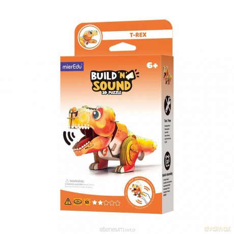 Puzzle 3D. Buduj i słuchaj - Tyranozaur Rex [PUZZLE]
