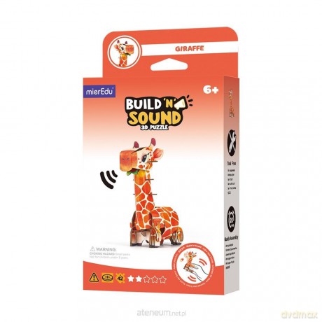 Puzzle 3D. Buduj i słuchaj - Żyrafa [PUZZLE]