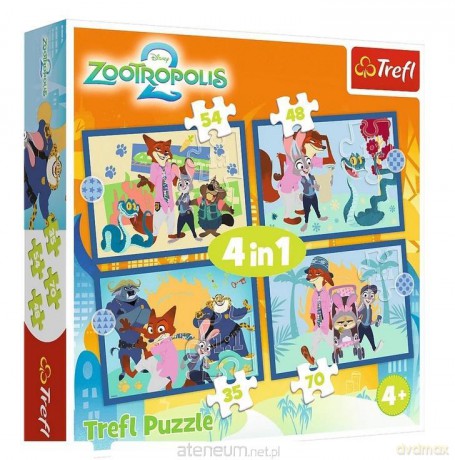 TREFL 4w1 Zootopia pełna przygód [PUZZLE]