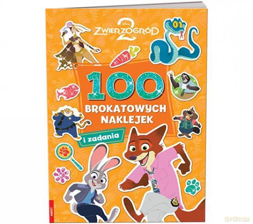 Disney Zwierzogród 2 100 brokatowych naklejek NB-9110 [KSIĄŻKA]