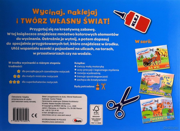 Pojazdy. Wycinanki naklejanki [KSIĄŻKA]