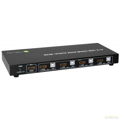 4-portowy przełącznik KVM HDMI/USB 4x1 z audio